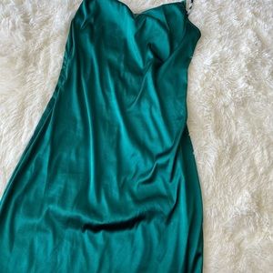 emerald silk dress